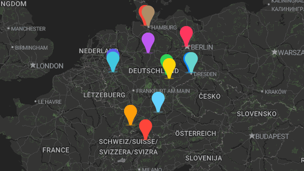 Map of company locations