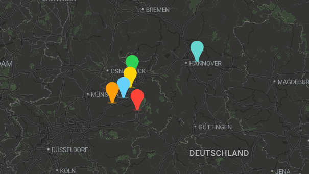Map of company locations