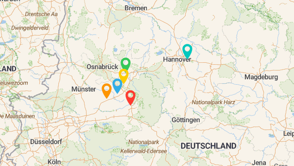Map of company locations
