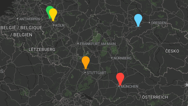 Map of company locations
