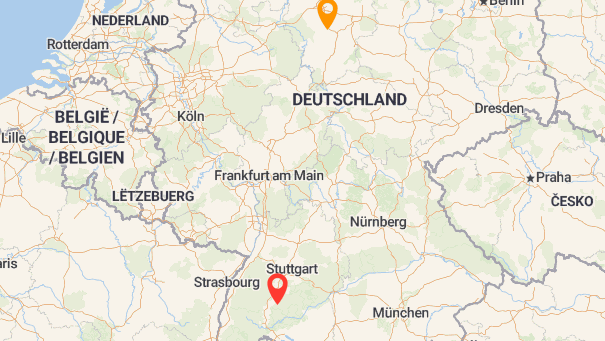 Map of company locations