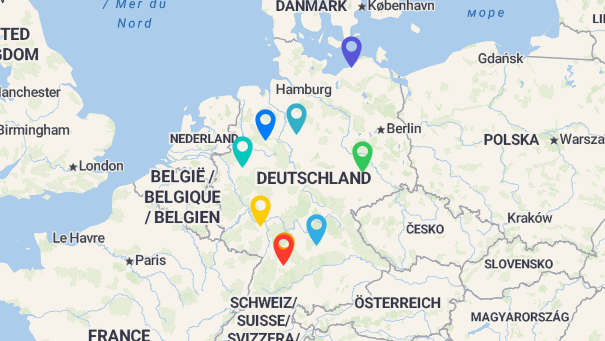 Map of company locations