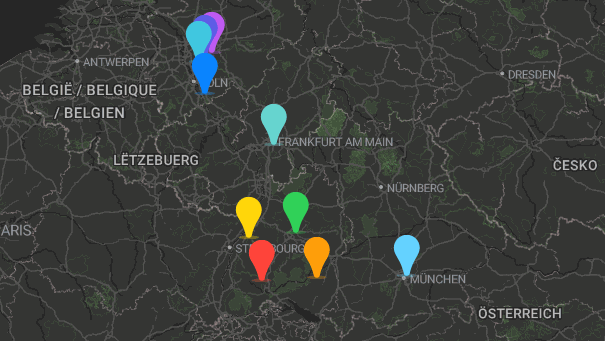 Map of company locations