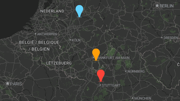 Map of company locations