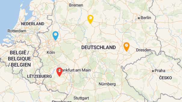 Map of company locations