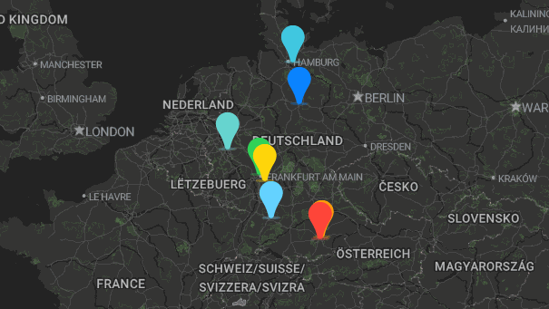 Map of company locations