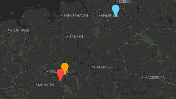 Map of company locations