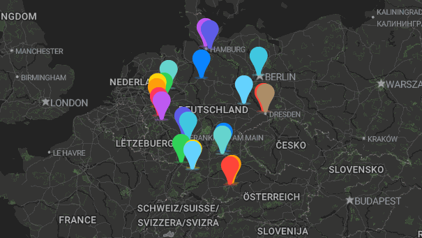 Map of company locations