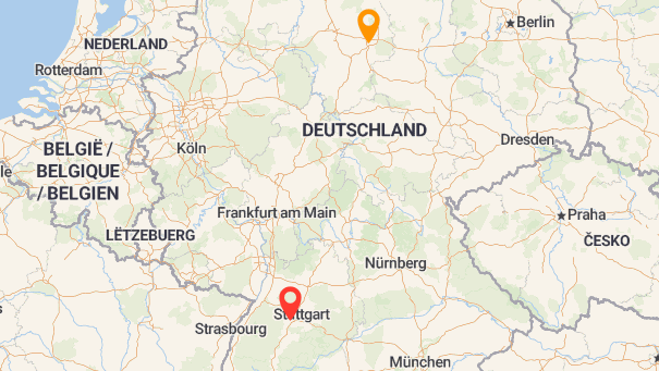 Map of company locations