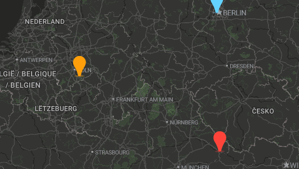 Map of company locations