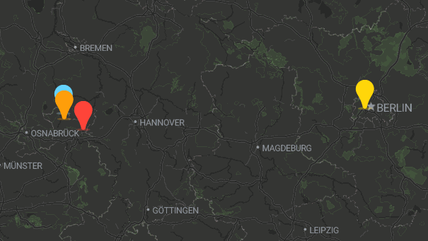Map of company locations