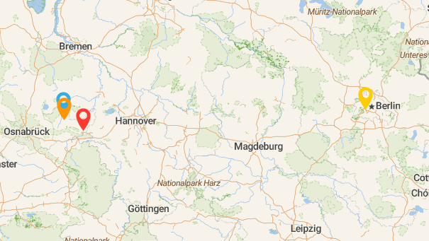Map of company locations
