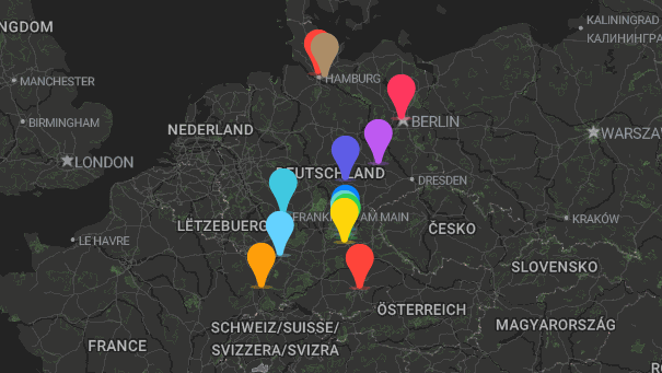 Map of company locations