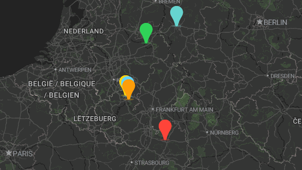 Map of company locations