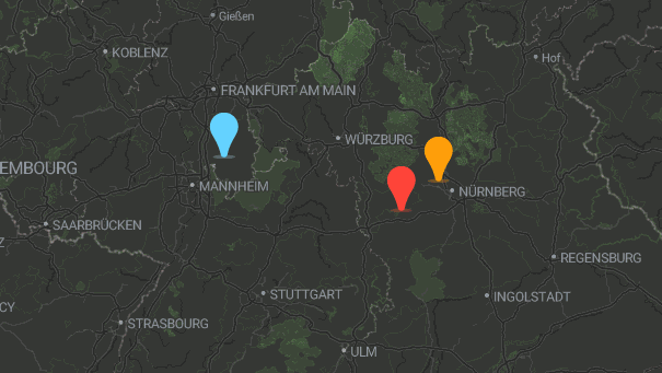 Map of company locations
