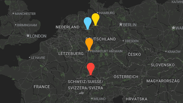 Map of company locations