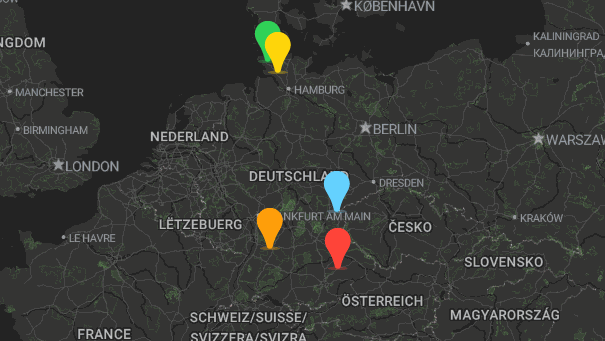 Map of company locations