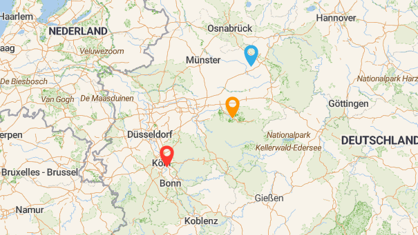 Map of company locations