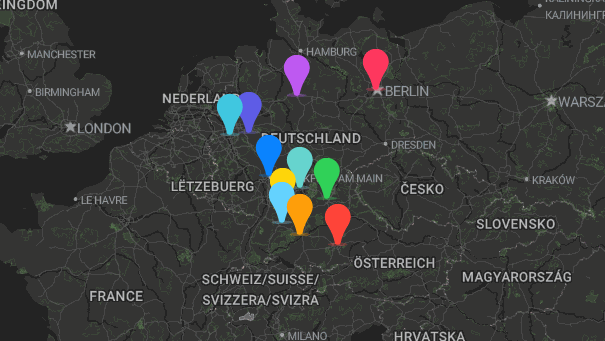 Map of company locations