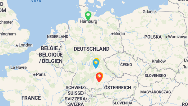 Map of company locations