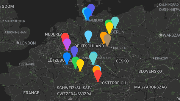 Map of company locations