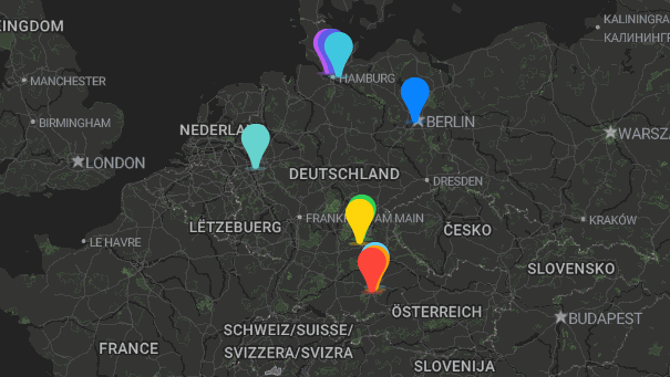 Map of company locations