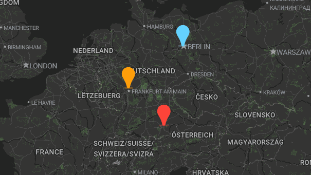 Map of company locations