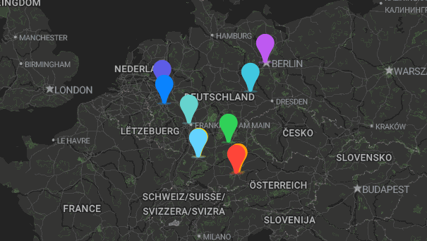 Map of company locations