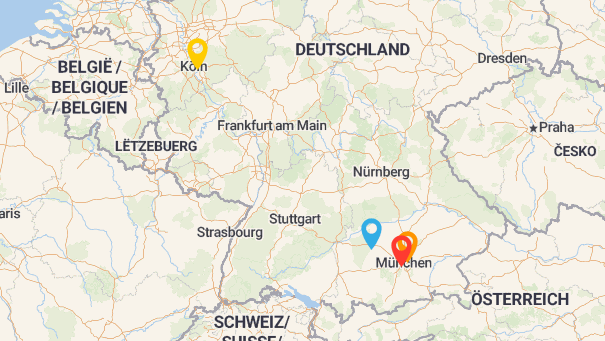 Map of company locations