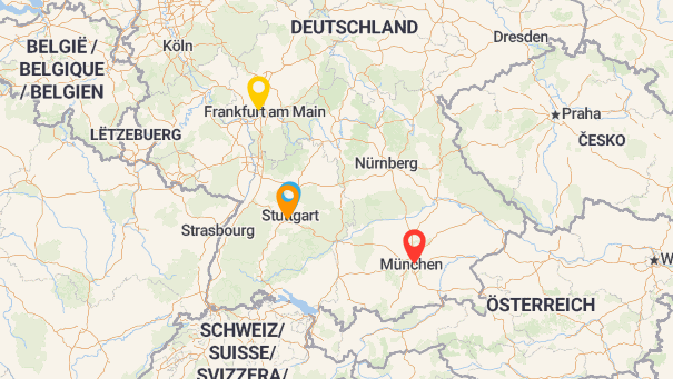 Map of company locations