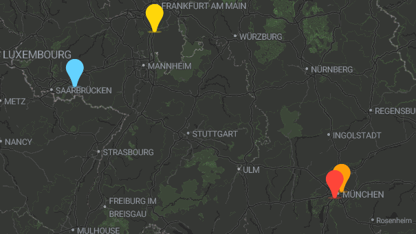 Map of company locations