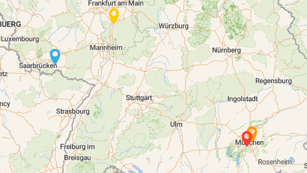 Map of company locations