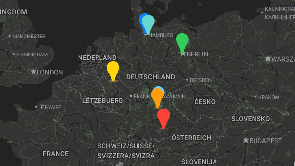 Map of company locations