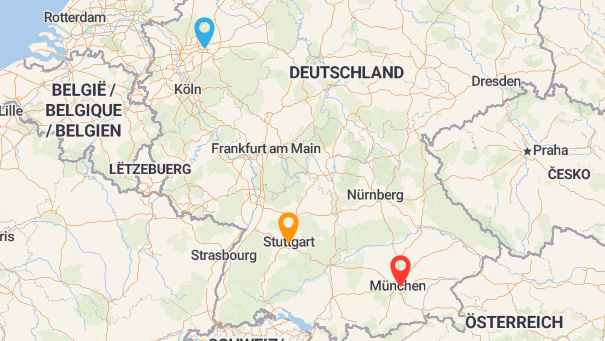 Map of company locations