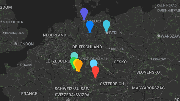 Map of company locations