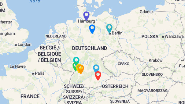Map of company locations