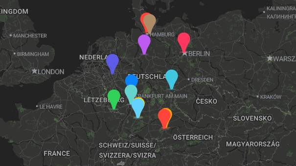 Map of company locations