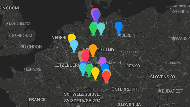 Map of company locations