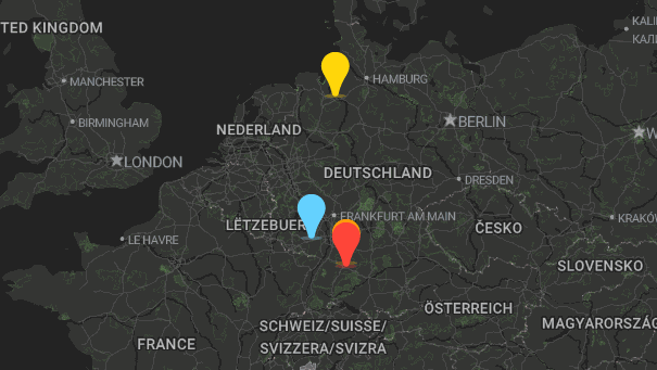 Map of company locations