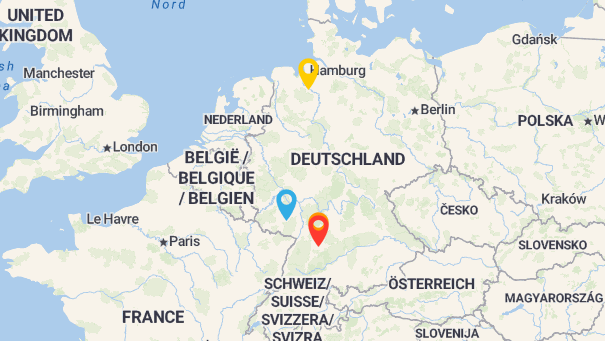 Map of company locations