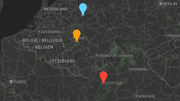Map of company locations