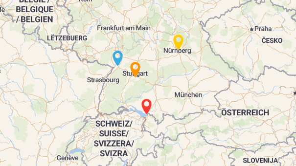 Map of company locations