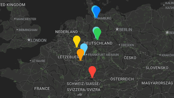 Map of company locations