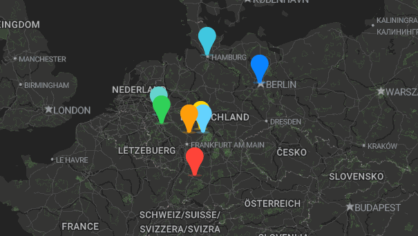 Map of company locations