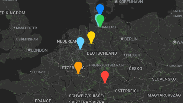 Map of company locations