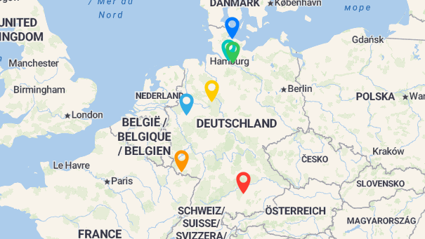 Map of company locations