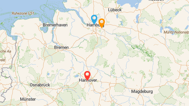 Map of company locations