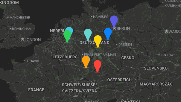 Map of company locations