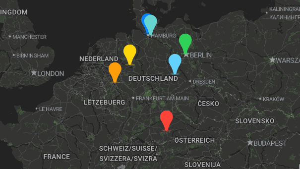 Map of company locations