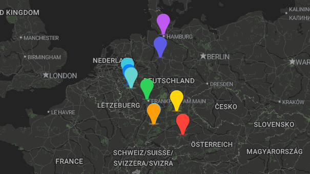 Map of company locations